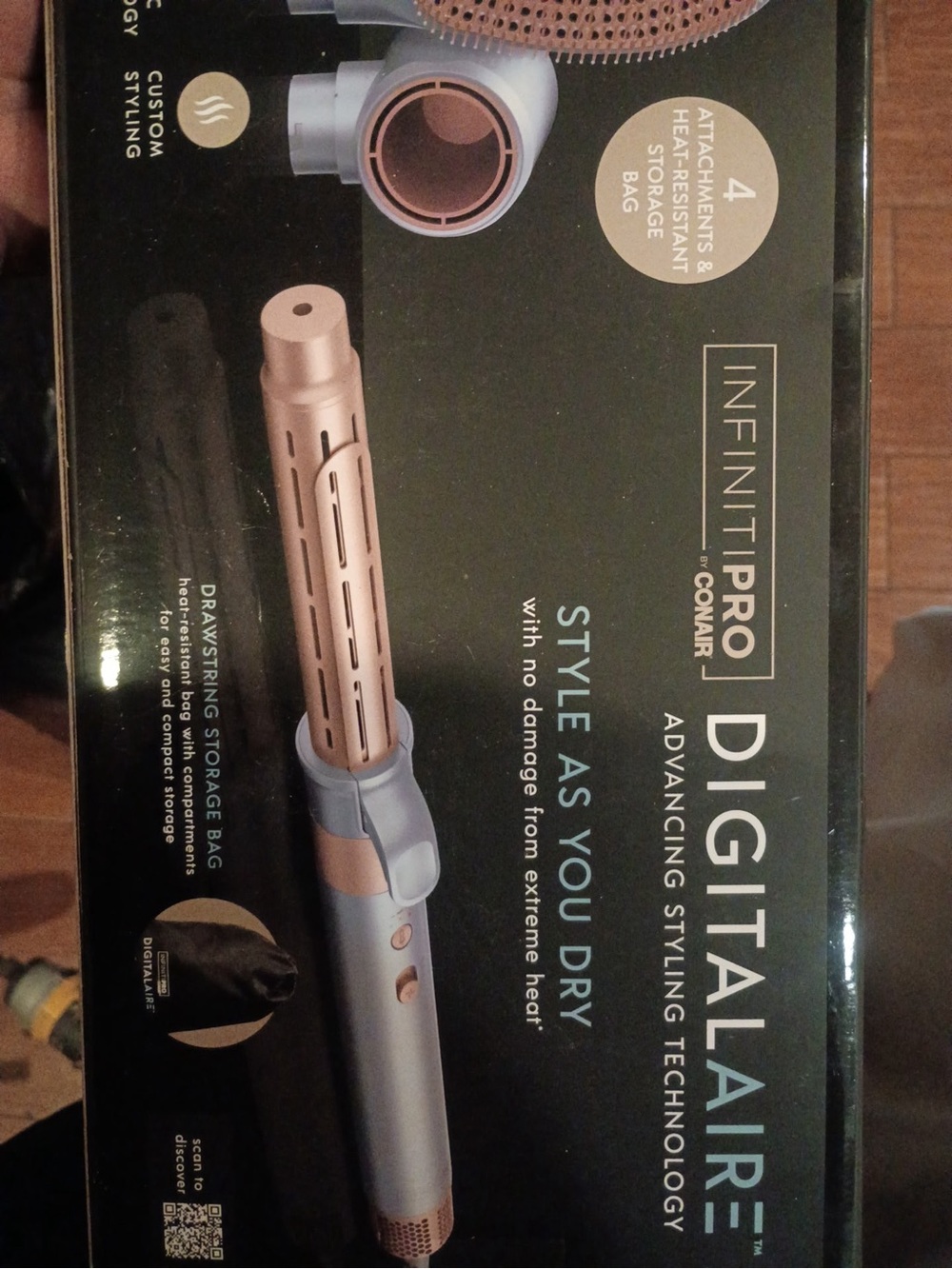 InfinitiPRO by Conair Digital Air Styling Curling Iron - Rose Gold & Silver